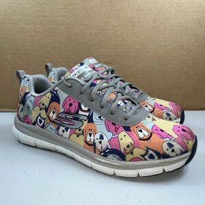 Skechers Cartoon Dog Print Work Comfort Flex SR-HC Pro SR Waggey Sneakers 9.5